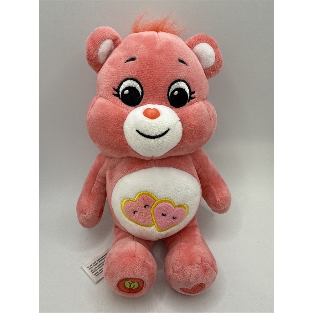 Care Bear Love A Lot Bear Plush 10" Pink Hearts‎ 2023 Basic Fun Stuffed Animal